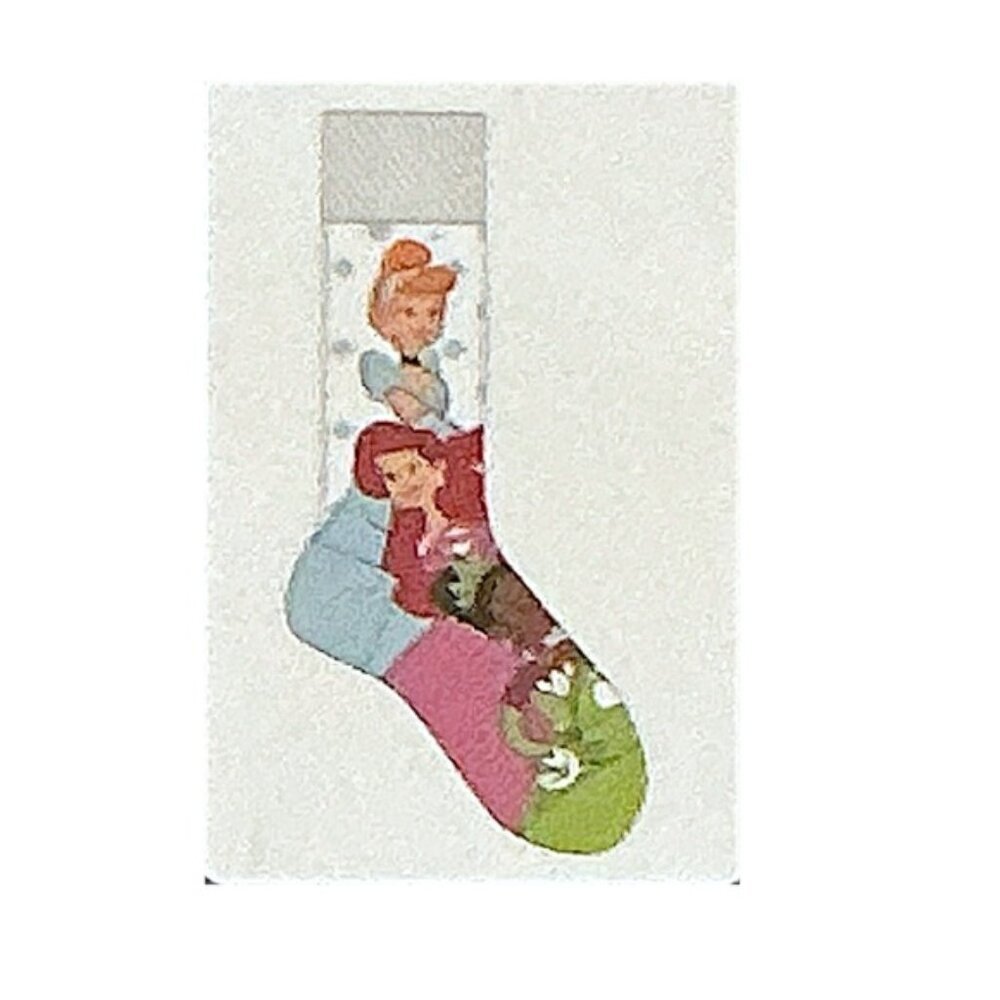 Disney Frozen Princess Crew Socks Casual Novelty White Blue Adult 9-13 One Size - Picture 7 of 16